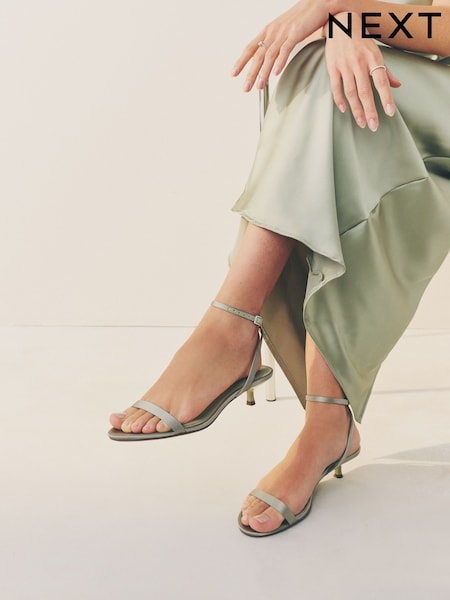 Sage Green Forever Comfort® Bridesmaid Round Toe Low Heel Simple Sandals (AW4759) | € 52