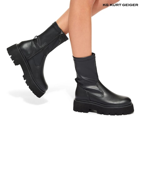 KG Kurt Geiger Trick Sock Black Boots (AW4775) | $243