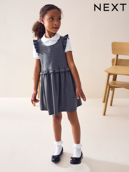 Grau - Stretch Frill School Pinafore Jersey (3-14yrs) (AW4858) | 17 € - 21 €