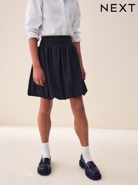 Black Pull-On Jersey Stretch Bubble Hem Skirt (3-17yrs) (AW4887) | AED61 - AED102