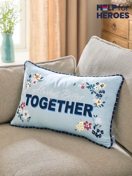 Blue Help For Heroes Slogan Cushion (AW5063) | 88 QAR