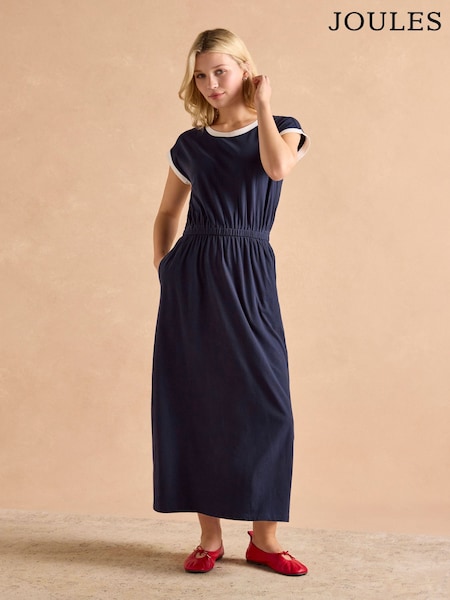 Adeena Navy Jersey Maxi Dress (AW5096) | R$ 485