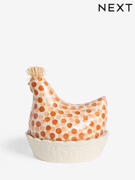 Orange Ceramic Chicken Egg House (AW5174) | €33