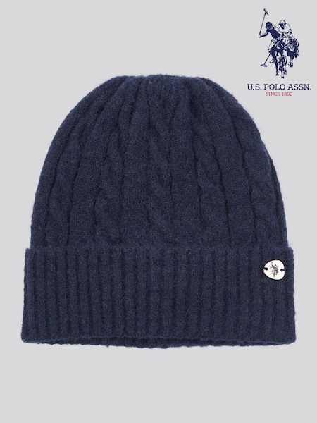 U.S. Polo Assn Blue Signature Cable Knit Winter Beanie (AW5181) | €28