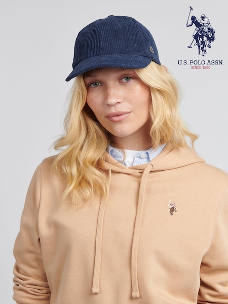 Blau - U.s. Polo Assn. Womens Corduroy Casual 100% Cotton Cap (AW5202) | 39 €