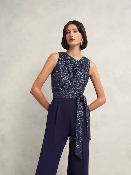 Hobbs Blue Petite Zuri Jumpsuit (AW5231) | €253