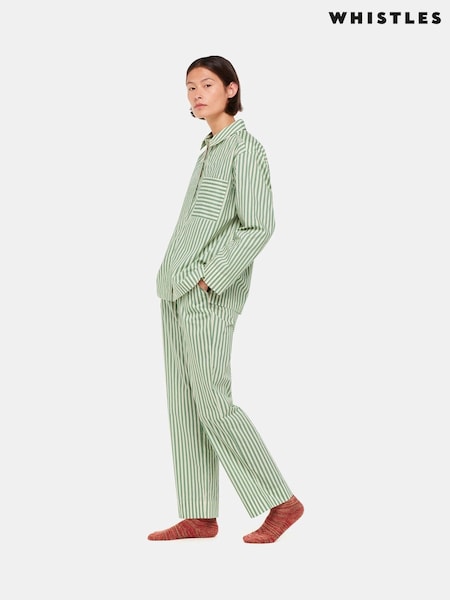 Whistles Natural 100% Cotton Stripe Pyjama Shirt (AW5289) | AED344