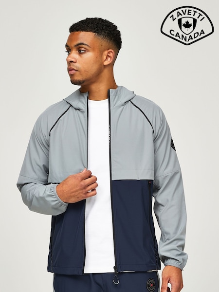 Zavetti Canada Blue Vellatori Woven Zip Through Hoodie (AW5433) | kr1 470