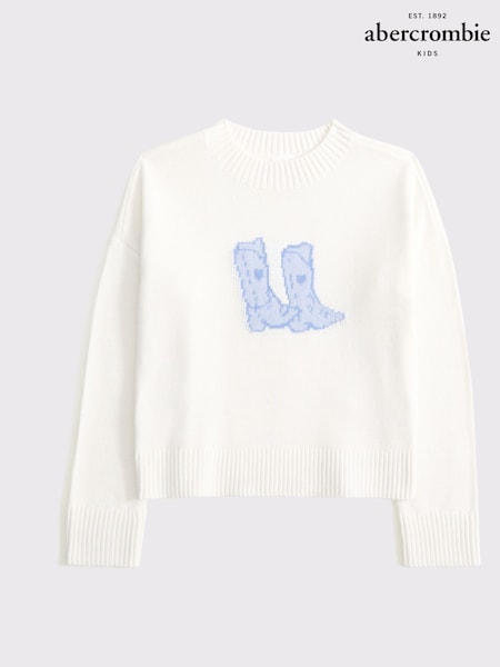 Abercrombie & Fitch Cowgirl Cream Western Boots Knitted Jumper (AW5461) | 174 LEI - 183 LEI