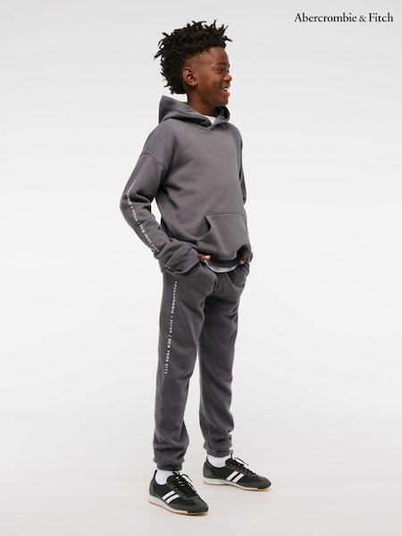 Abercrombie & Fitch Grey Logo Cuffed Joggers (AW5462) | €52 - €54
