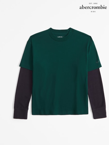 Abercrombie & Fitch Double Layer Long Sleeve T-Shirt (AW5466) | AED58 - AED64