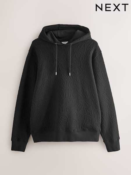 Black Floral Texture Hoodie (AW5489) | R$ 335