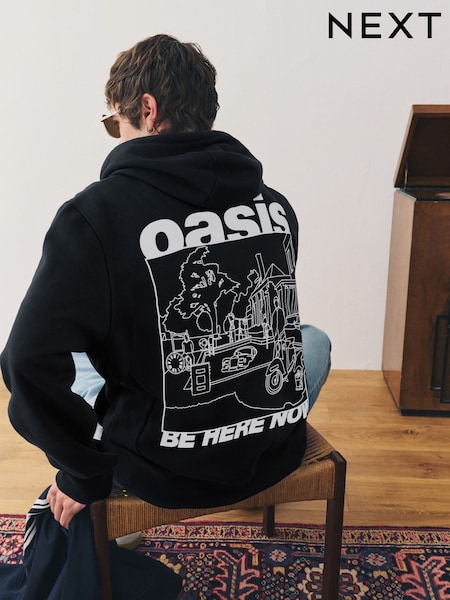 Preto - Oasis Graphic Print License Hoodie (AW5490) | R$ 400