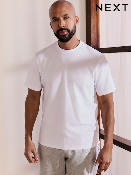 White Regular Fit Smart Soft Touch Heavyweight T-Shirt (AW5521) | €17
