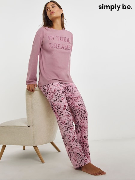 Simply Be Pretty Secrets Value Long Sleeve Pyjama Set (AW5608) | ‏101‏₪