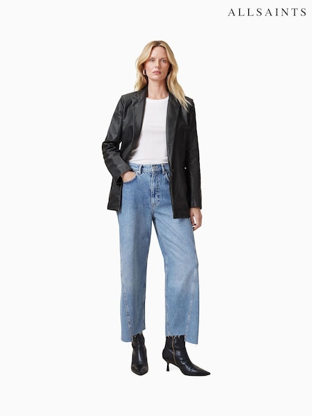 AllSaints Black Deri Leather Blazer (AW5698) | ₪1,856