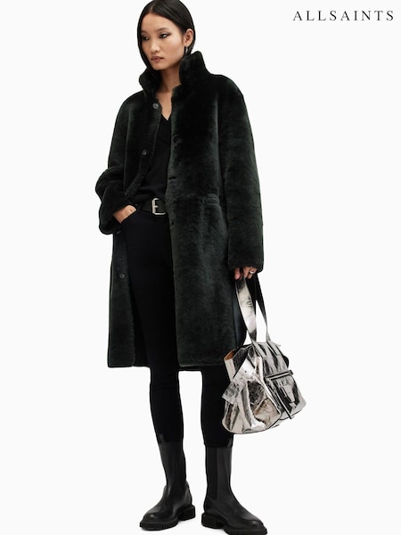 AllSaints Green Serra Shearling Coat (AW5715) | $1,380