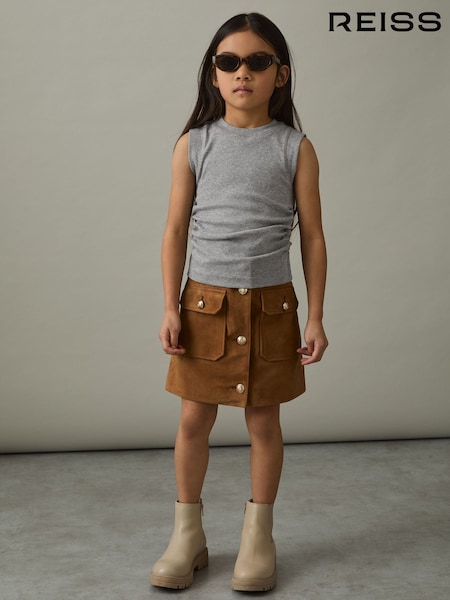 Gri - Reiss Ruched Vest Top (AW5776) | 99 LEI