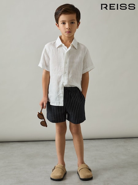 Reiss Blue Fraser Drawstring Shorts (AW5807) | AED202