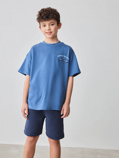 Baker by Ted Baker Oversized Blue T-Shirt and Shorts Set (AW5822) | $49 - $61