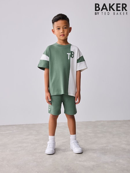 Baker by Ted Baker Colourblock Varsity T-Shirt and Shorts Set (AW5835) | 151 QAR - 178 QAR