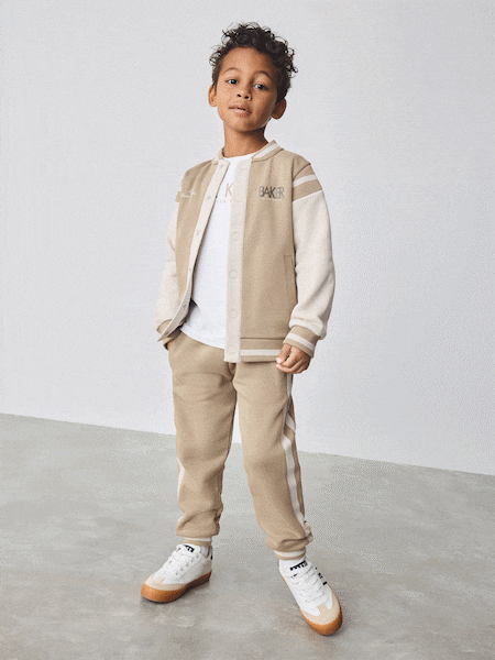 Baker by Ted Baker Stone Varsity Jacket T-Shirt and Joggers Set (AW5846) | €58 - €63