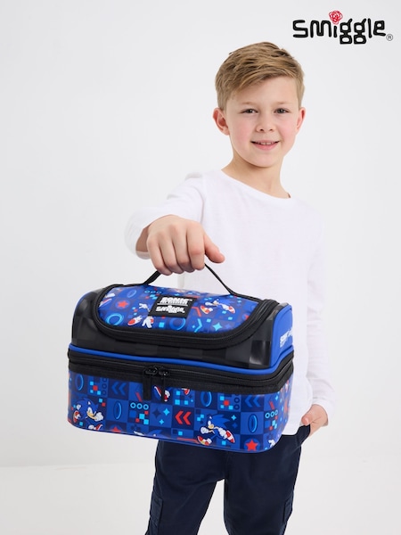 Smiggle Blue Sonic The Hedgehog Double Decker Lunchbox (AW5859) | €30