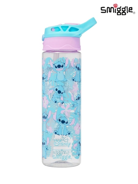 Smiggle Blue Stitch Plastic Flip Drink Bottle 650Ml (AW5894) | $23