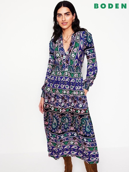 Boden Ivy Border Print Midi Dress (AW5953) | 573 LEI