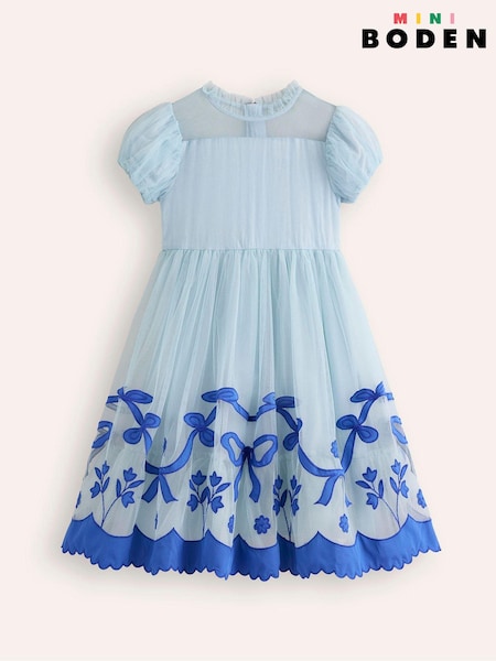 Boden Blue Appliqué Hem Tulle Dress (AW5956) | €60 - €64