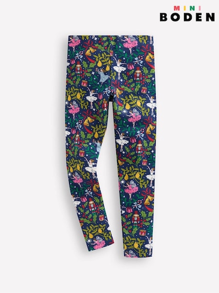 Boden Blue Christmas Festive Nutcracker Fun Cosy Leggings (AW5991) | € 14 - € 16