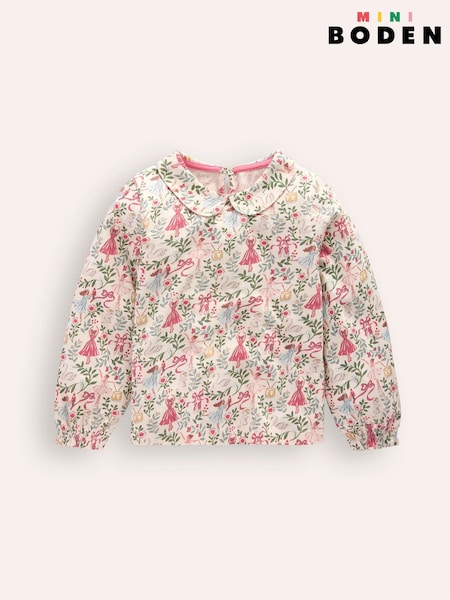Boden Cream Collared Jersey 100% Cotton Top (AW5996) | €21 - €23