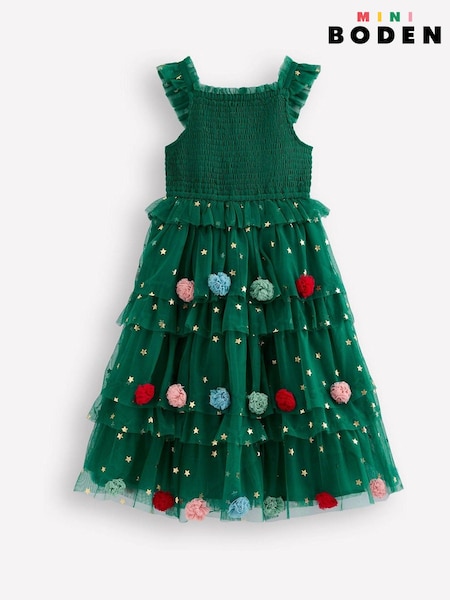 Boden Green Maude Ruffle Christmas Tree Tulle Dress (AW6004) | €53 - €58