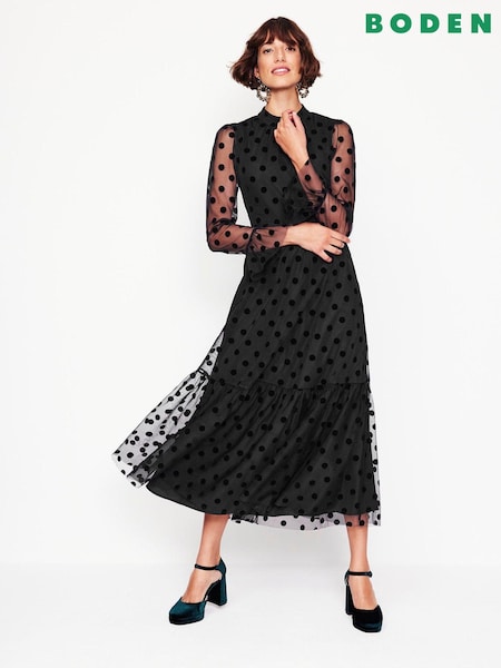 Boden Fluted Sleeve Tulle Tea Dress (AW6010) | 692 LEI