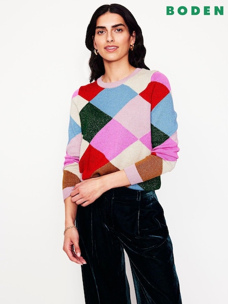 Boden Metallic Sparkly Argyle Jumper (AW6011) | €140