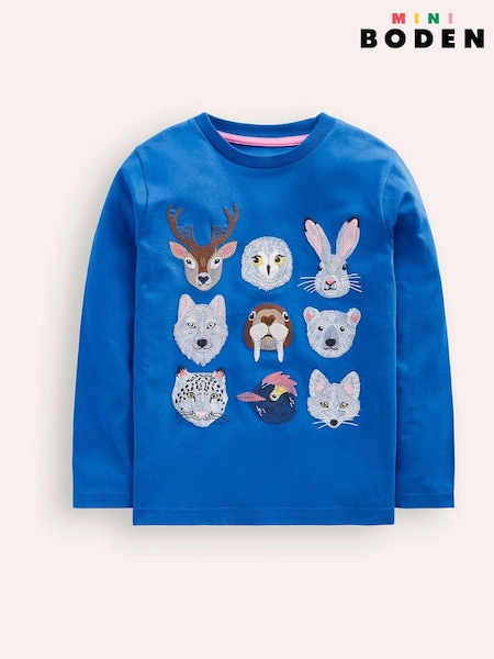 Boden Blue Fun Superstitch Arctic Animals Grid 100% Cotton T-Shirt (AW6029) | AED77 - AED85