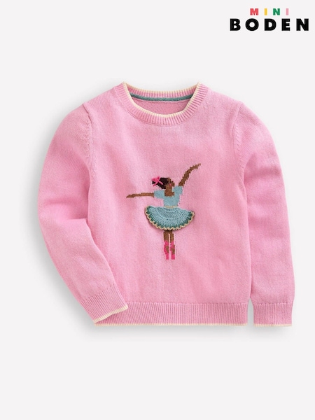 Boden Pink Fun Ballerina Logo Jumper (AW6041) | €40 - €45