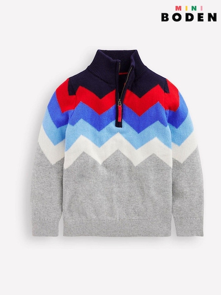 Boden Grey Heritage Half Zip Jumper (AW6042) | €40 - €45