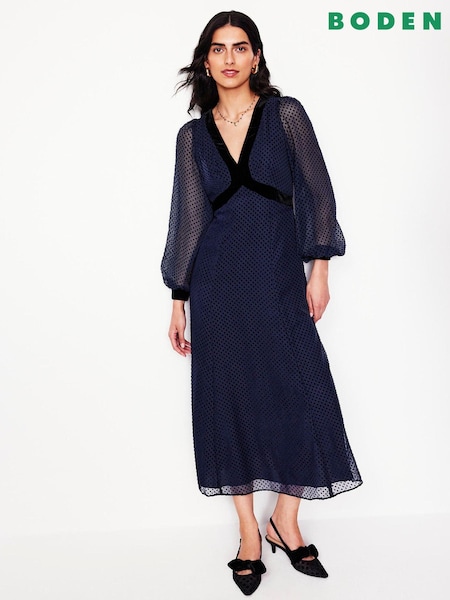 Boden Blue Devore Maxi Tea Dress (AW6057) | €271