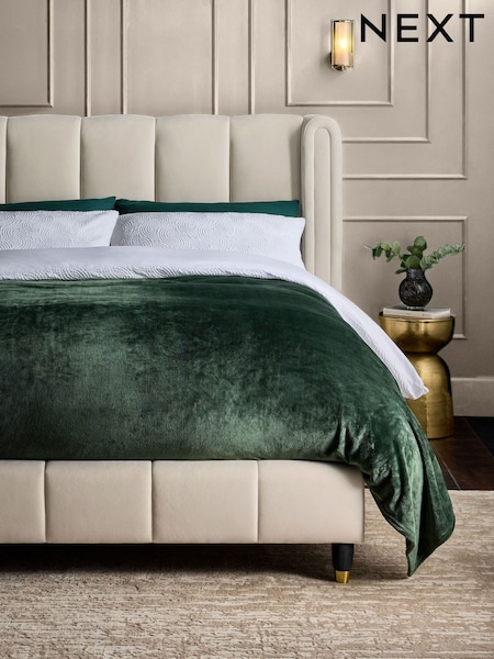 Soft Velvet Oyster Odella Upholstered Bed Frame (AW6073) | €900 - €1,025