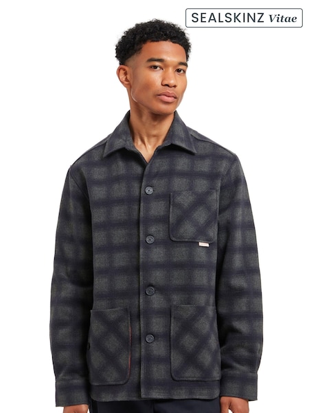 Sealskinz Blue Sidestrand Water Repellent Checked Chore Jacket (AW6077) | R$ 1,865