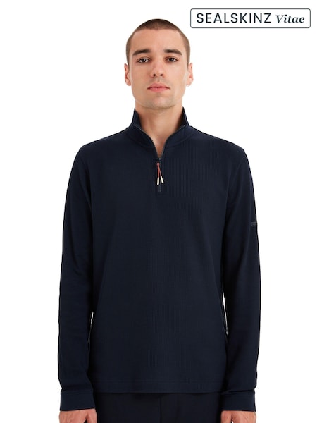 Sealskinz Blue Forncett Long Sleeve Top with Half Zip (AW6079) | €142