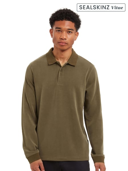 Sealskinz Green Flordon Long Sleeve Soft Touch Polo Shirt (AW6085) | €79