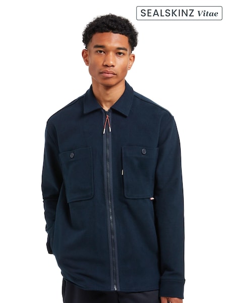 Sealskinz Blue Hockering Moleskin Zip Up Overshirt (AW6093) | R$ 1,865