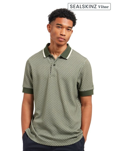 Sealskinz Green Dersingham Soft Touch Printed Polo Shirt (AW6094) | 235 QAR
