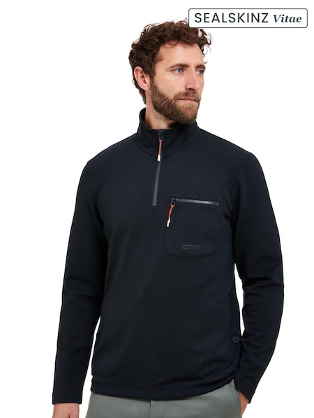 Sealskinz Blue Bunwell Water Repellent 1/2 Zip Funnel Neck Sweatshirt (AW6105) | €233