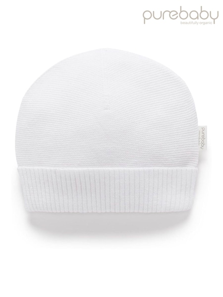 Blanco - Purebaby 100% Cotton Textured Beanie (AW6118) | 23 €