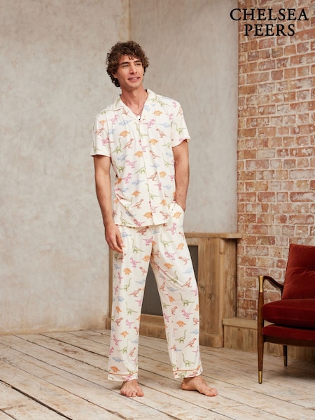 Chelsea Peers Dinosaur Print Long Pyjama Set (AW6156) | ‏226‏₪