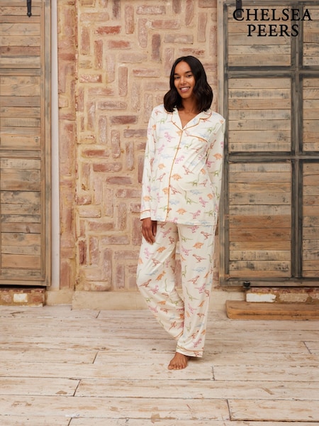 Chelsea Peers Dinosaur Print Long Pyjama Set (AW6161) | ‏223 ر.ق.
