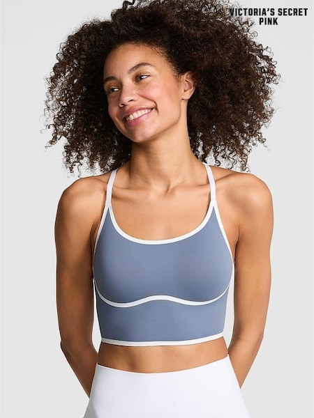 Victoria's Secret PINK Dusty Iris Blue Relay Racerback Sports Bra (AW6299) | €33